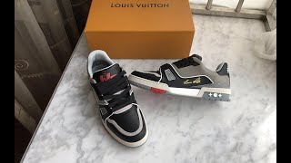 Louis Vuitton LV Trainer Sneaker Low Black Grey Review [upl. by Nodnarb68]