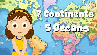 Continents and oceans The Seven Continents Five Oceans Geography lessons General Knowledge [upl. by Apeed4]