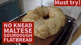 Maltese ftira recipe you can make at home  No knead sourdough flatbread recipe [upl. by Bernard]