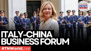 LIVE  Italian Prime Minister Giorgia Meloni Attends ItalyChina Business Forum [upl. by Pournaras]