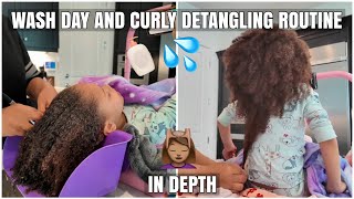 How I Gently Wash and Detangle My 5 year old Extremely Curly Hair  Curly Hair Wash Routine [upl. by Huntlee]