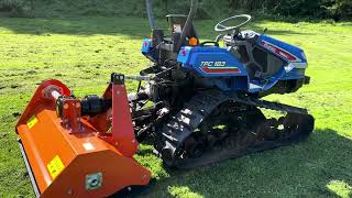 ISEKI TPC183 track crawler Compact Tractor amp New 4ft Flail Mower [upl. by Garey]