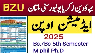 Bzu Multan Admissionn Falls 202425Bs 4 years Mphil PhDBzu admission 202425 [upl. by Anair]