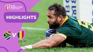 Reinach amp Mapimpi bag hattricks  South Africa v Romania  Rugby World Cup 2023 Highlights [upl. by Jovitta]