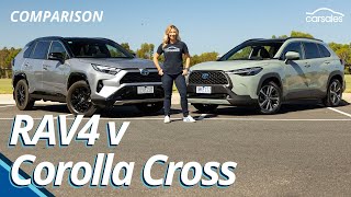 2024 Toyota RAV4 v Toyota Corolla Cross Comparison  Which Toyota SUV best suits you [upl. by Buxton867]