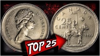 TOP 25 QUARTERS WORTH MONEY  MOST VALUABLE CANADIAN 25 CENT COINS [upl. by Derwon]