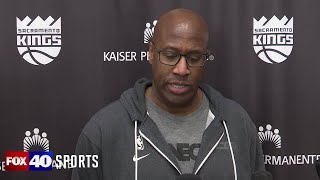 Kings head coach Mike Brown reacts to the death of Warriors assistant coach Dejan Milojevic [upl. by Yhtommit]