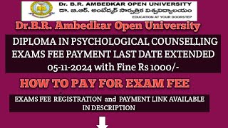 DrBRAmbedkar Open University DIPLOMA IN PSYCHOLOGICAL COUNSELLING EXAMS FEE PAYMENT LAST DATE [upl. by Spiegelman]