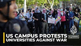 ProPalestinian protests spread at US universities [upl. by Erapsag214]