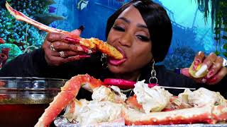 Seafood Boil 19 Huge King Crab Legs Lobster and Tiger Shrimp [upl. by Ahsenak148]