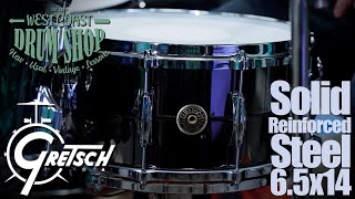 Gretsch USA Custom 65x14quot Reinforced Solid Steel Snare [upl. by Nileuqaj383]