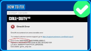 How to Fix Call of Duty Black Ops 6 DirectX Crashing Error Code 0X887A0005 [upl. by Kcinemod]