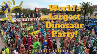 World Record Largest Dinosaur Costume Party at Legoland California [upl. by Anaujit138]