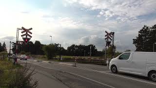 Jernbaneoverskæring Egøje Spoorwegovergang Level Crossing Passage a Niveau Bahnübergang [upl. by Rosalee]