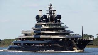 LUMiNANCE yacht  amazing ship horn of brand new superyacht vs awesome LURSSEN shipyard horn  4K [upl. by Eiram954]