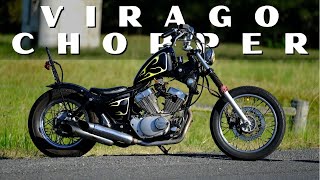 THE REVEAL  Yamaha Virago XV 250  CHOPPER BOBBER BUILD [upl. by Htiekel79]