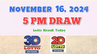 Lotto Result Today 5pm November 16 2024 Swertres Ez2 Pcso [upl. by Ellenoj192]