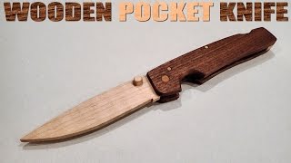 How To Make A Wooden Pocket Knife With Hand Tools [upl. by Noivad347]