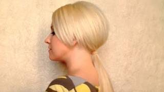 Adele ponytail hairstyle with bump Medium long hair tutorial Coiffure facile a faire cheveux mi long [upl. by Ayitahs]