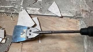 Tile Removal with Milwaukee M18 Fuel SDDMax Rotary Hammer and Floor Scraper [upl. by Niamreg]