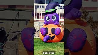 Witchs Cat in Pumpkin Halloween inflatable halloweeninflatables cat inflatable halloween boo [upl. by Catton]