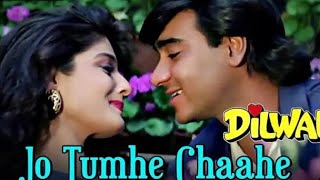 Jo Tumhe Chahe Usko Full Lyrical Video Song  Dilwale Ajay Devgan Raveena Tandon  Kumar lilesong [upl. by Ahsinaj905]