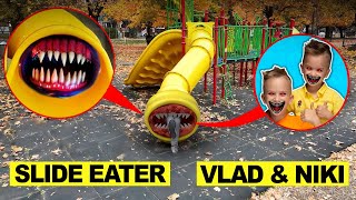 DROHNE ÜBERWACHT VLAD und NIKI alleine mit SLIDE EATER um 3 UHR mittags [upl. by Nehtan312]