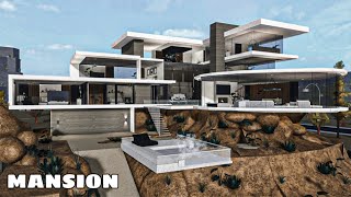 Bloxburg Mansion Hill Luxury Modern House NO LARGEPLOT  House Build [upl. by Sivrahc]