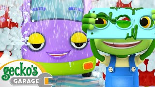 Mummy Truck Car Wash  Geckos Garage  Trucks For Children  Cartoons For Kids [upl. by Onibla]