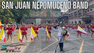 San Juan Nepomuceno Band  Band Parade And Drill  Las Piñas Fiesta 2023  Steven Mateo TV [upl. by Arekahs619]