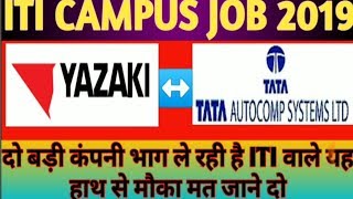 ITI CAMPUS JOB 2019YAZAKI INDIA PVT LIMITED REQUIREMENTS 2019ASITIJOB [upl. by Rosel]