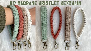 DIY  Macrame keychain  Wristlet Strap Tutorial  llaveros en macrame  마크라메 키링 [upl. by Shaner742]