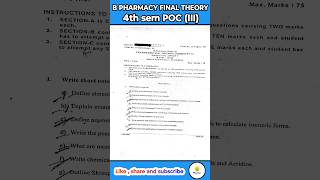 B pharmacy final Theory 4th sem  POC III pharmacy pharma pharmaceuticalorganicchemistryfarma [upl. by Hasan]