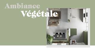 Cuisine blanche et verte en U sur mesure  Ambiance Végétale  MOBALPA FR [upl. by Iams]