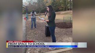 Raleigh elementary school receives tree that orbited moon [upl. by Adnov]