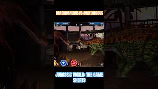 Brachiosaurus vs Ankylodocus  Jurassic World The Game Shorts [upl. by Nylkoorb]