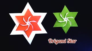 Origami 6Point Star with Snowflake for Christmas [upl. by Licec]