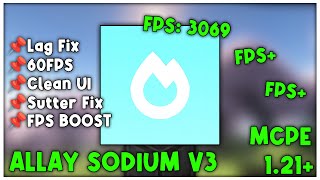 Allay Sodium V3 For MCPE 121 FPS BOOST [upl. by Ttegirb]