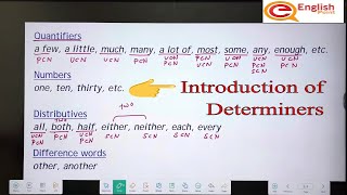 Introduction of Determiners  Basic English Grammar [upl. by Achorn]