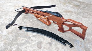 DIY Crossbow  How to make a crossbow with car tweezers and wood [upl. by Anahpos996]