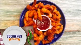 Receta Camarones empanizados  Cocineros Mexicanos [upl. by Ailel834]