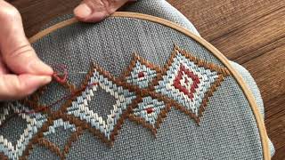 Bargello nakışı nasıl yapılır kolay bargello işlemek bargello bargellonakışı [upl. by Oirogerg567]