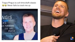 quotWHO THE F IS TINGUS PINGUSquot  Kristaps Porzingis Reaction To Viral Video [upl. by Aun]