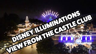 View on Disney Illuminations from the Castle Club [upl. by Anirres62]