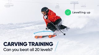 20 LEVELS OF CARVING SKI TRAINING  Can you complete them all [upl. by Arerrac]