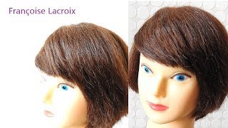 Tuto Coupe Frange côté facile  Easy side swept Bangs haircut  Corte Flequillo de lado fácil [upl. by Thekla]