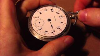 How I install watch hands Waltham model 1883 pocket watch [upl. by Hadeis541]