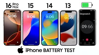 iPhone 16 Pro Max vs 15 vs 14 vs 13 Battery Test 100 to 0  iPhone Battery Drain [upl. by Irim]