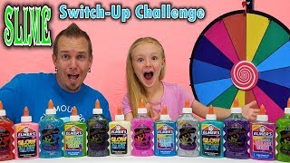 Mystery Wheel of Slime Switch Up Challenge 3 Colors of Glue Slime [upl. by Fiel]