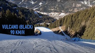 ⛷️ Pozza di Fassa  Buffaure  Val di Fassa Vulcano Black 90 kmh 4K [upl. by Sisenej559]